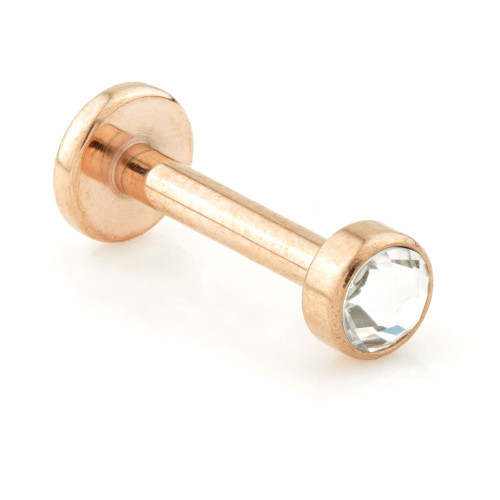 Rose Gold Internal Ti Micro Gem Disk Labret