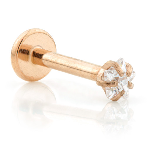 Rose Gold Internal Ti Micro Labret with Star Gem Attachment (1.2mm)