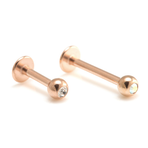 Rose Gold Micro Gem Labrets