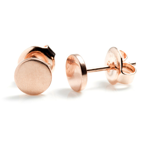 Rose Gold Steel Flat Bar Earrings (Pair)