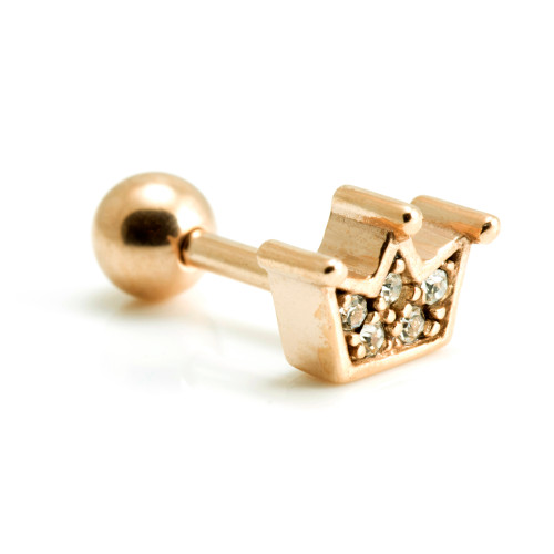 Rose Gold Steel Gem Crown Microbar