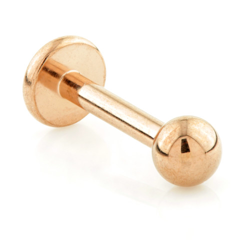 Rose Gold Threadless Ti Micro Labret with Pop In Ball