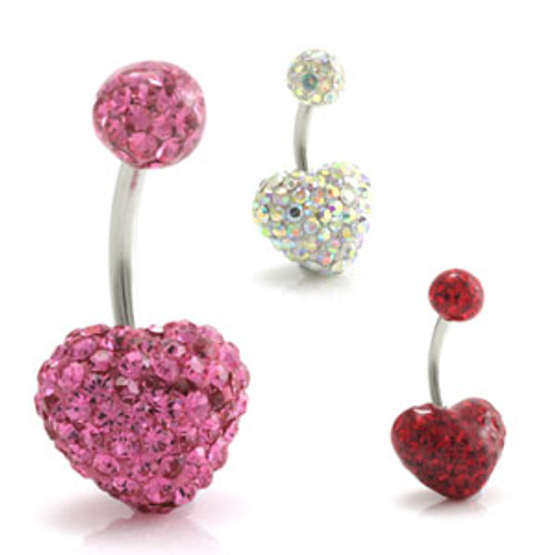 SALE Multi Gem Heart Navel