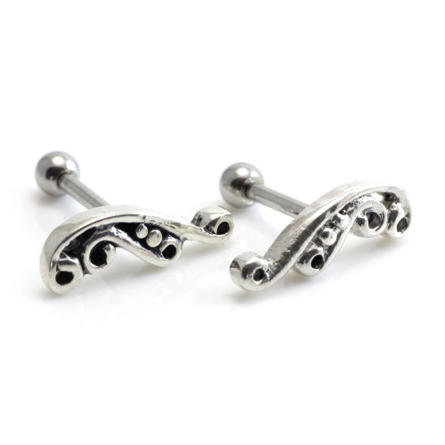 Silver Filigree Steel Microbar