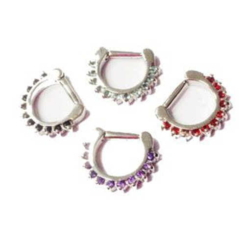 Steel 11 Gem Septum Ring