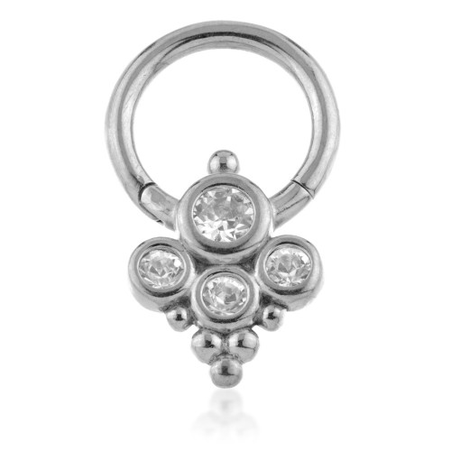 Steel Couture Caeli Gem Cluster Hinge Segment Ring