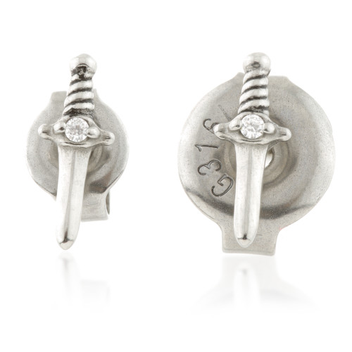 Steel Dagger Stud Earrings (Pair)