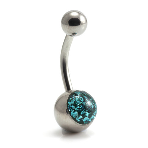 Steel External Thread Multi Gem Navel Bar