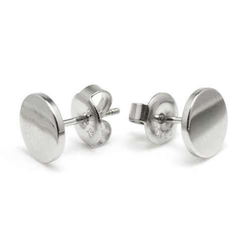 Steel Flat Disk Earrings (Pair)