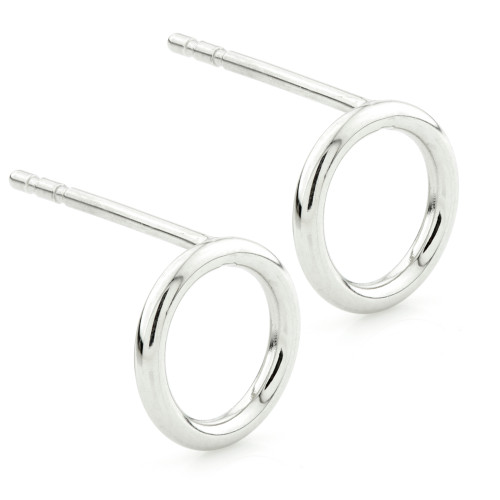Steel Flat Circle Earrings (Pair)