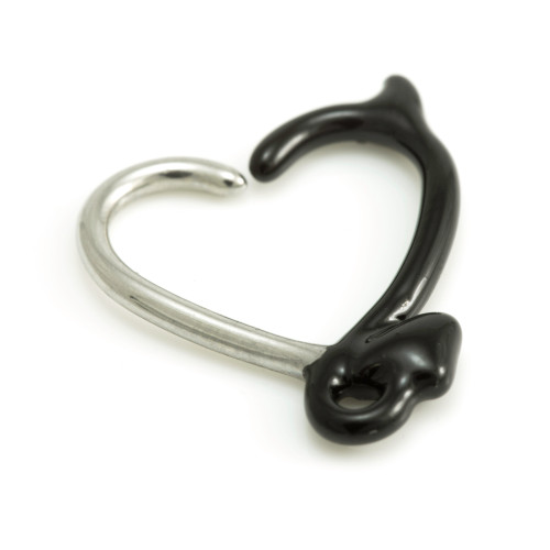 Steel Horny Heart Ring