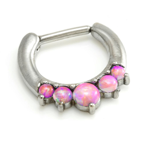 Steel Opal Gem Septum Ring