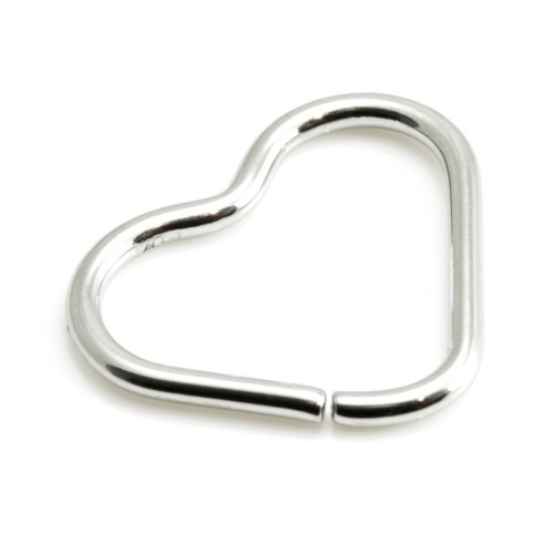 Steel Side Open Heart Ring
