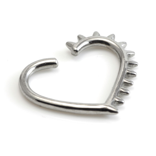 Steel Spike Heart Ring