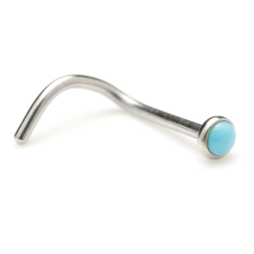 Steel Turquoise Nose Stud