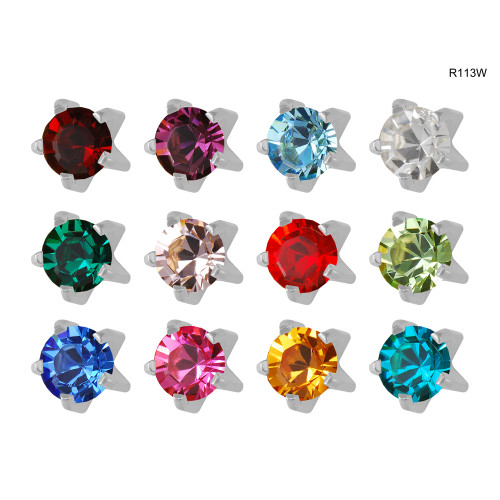 Studex Assorted Euro White Tiffany Studs - Pack of 12