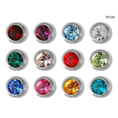 Studex Assorted Mixed Steel Bezel Studs - Pack of 12