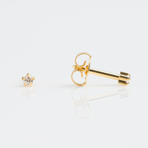 Studex Mini Gold Plated Tiffany Cubic Zirconia Studs - Pack of 12