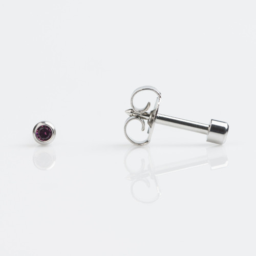 Studex Mini Stainless Bezel February Studs - Pack of 12