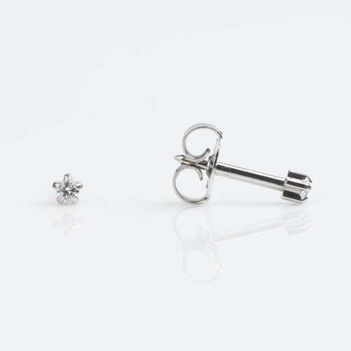 Studex Mini Stainless Tiffany Cubic Zirconia Studs - Pack of 12