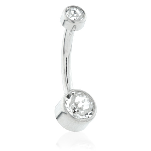 Threadless Ti Double Jewelled Disk Navel