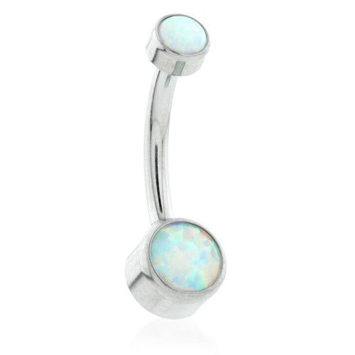 Threadless Ti Double Opal Disk Navel