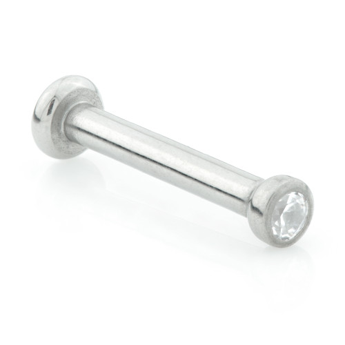 Threadless Ti Micro Small Base Labret with Pop In Gem Ball (1.2mm)