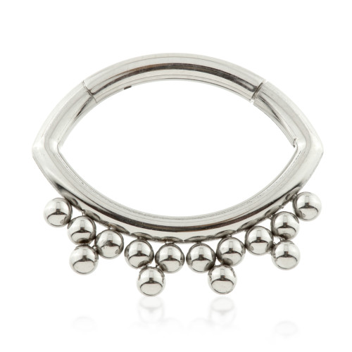 Ti Clustered Tribal Beads Hinged Daith Ring