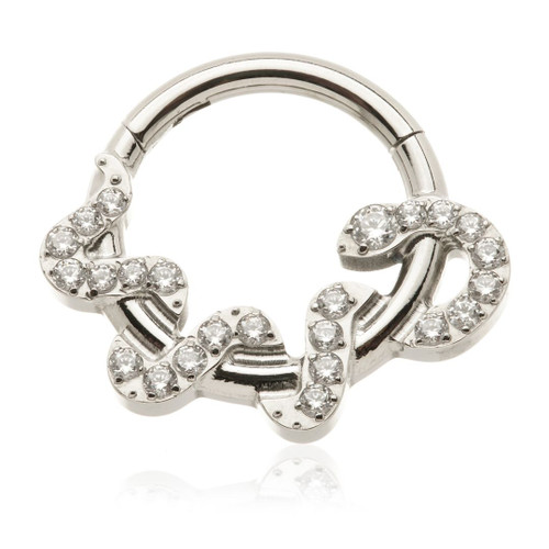Ti Couture Coiled Gem Snake Hinge Ring