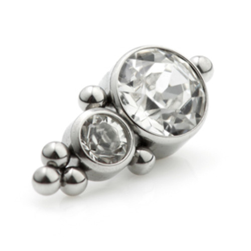 Ti Couture Internal Double Gem Cluster Attachment (0.8mm thread)