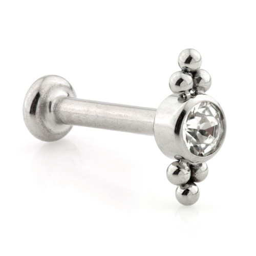 Ti Couture Internal Labrets Gem Dot 3mm Base 1.2mm (0.8mm)