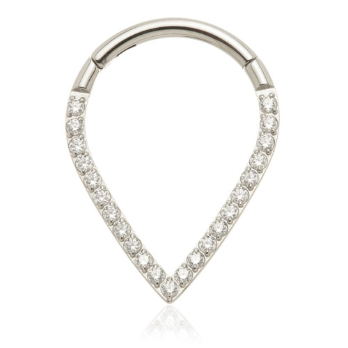 Ti Couture Jewelled Wishbone Hinged Ring