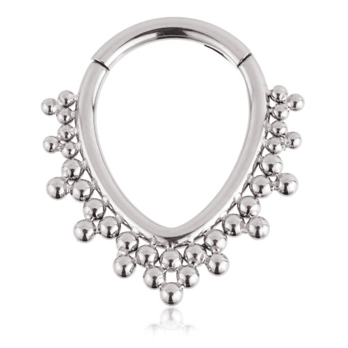 Ti Couture Oval Bead Surround Hinge Ring