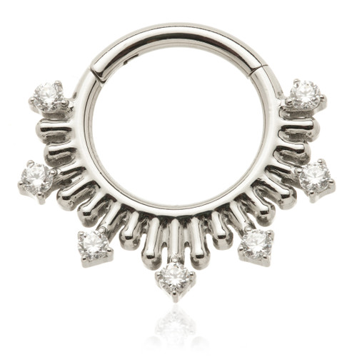 Ti Couture Prong-Set Gem Ball Hinge Ring