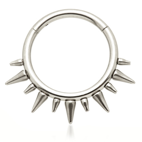 Ti Couture Spiked Hinged Ring