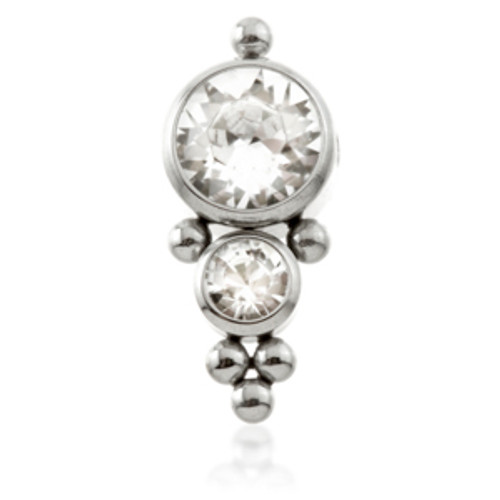 Ti Couture Titanium 2 Cluster Gems Flat Clip In Disk