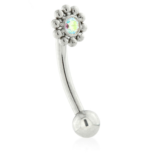 Ti Couture Internal Thread Gem Circle Rook Bar