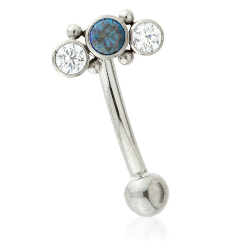 Ti Couture Internal Thread Triple Gem Rook Bar