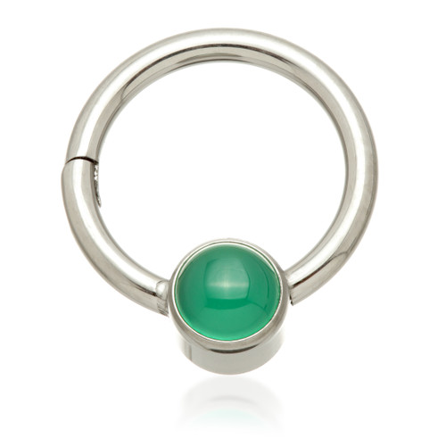 Ti Hinged Segment Ring with Jade Stone Disk