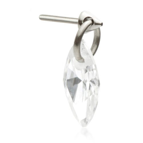 Ti Internal Attachment with Marquise Shaped Gem Charm