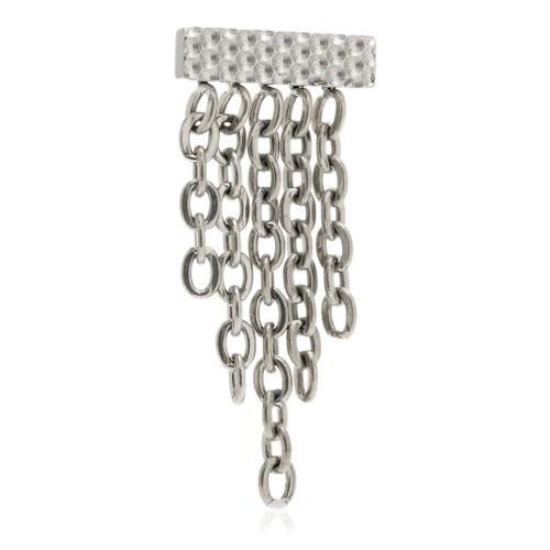 Ti Internal Hammered Rectangle with Hanging Chains Attachment