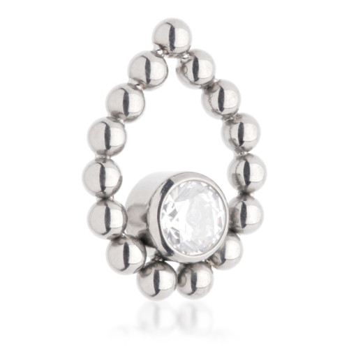 Ti Internal Jewelled Bezel with Tear Shaped Ball Cluster Attachment (1.6mm)