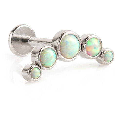 Ti Internal Labret with Opal Crescent Attachment