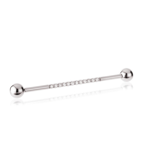 Ti Internal Pav√© Gem Industrial Barbell