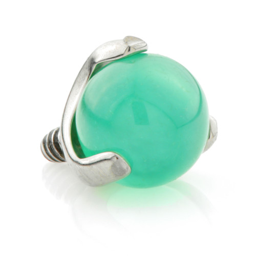 Ti Internal Prong Set with Jade Stone Ball Attachment