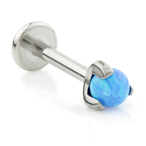 Ti Internal Thread Micro Labret with Opal Prong Set Ball