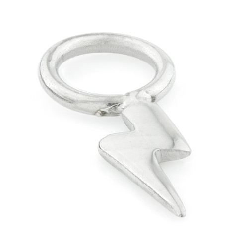 Ti Thin Lightning Bolt Charm for Hinge Segment Ring / BCR