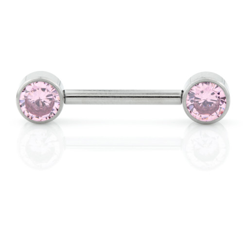 Ti Threadless Forward Facing Double Jewelled Plain Disk Barbell-1.6-12-LR