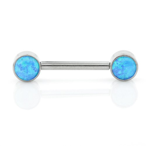 Ti Threadless Forward Facing Double Opal Plain Disk Barbell