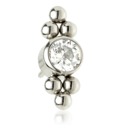 Ti Threadless Jewelled Bezel with Side Tri Beads Attachment